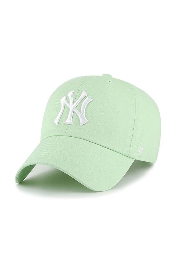 47 brand Pamučna kapa sa šiltom 47 brand MLB New York Yankees boja: zelena, s aplikacijom, B-NLRGW17GWS-B0B