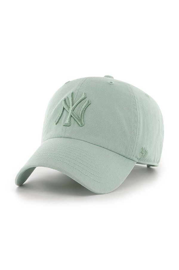 47 brand Pamučna kapa sa šiltom 47 brand MLB New York Yankees boja: zelena, s aplikacijom, B-NLRGW17GWS-YQ