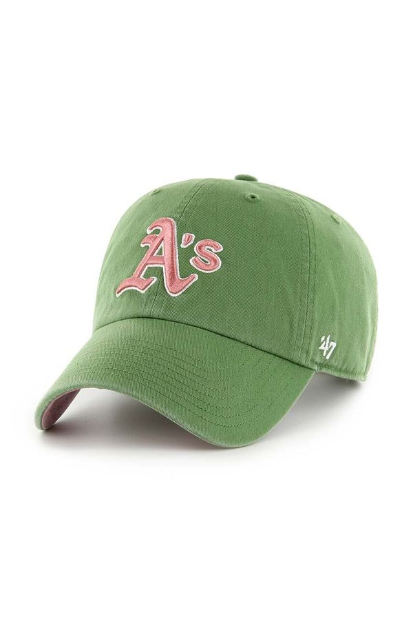 47 brand Pamučna kapa sa šiltom 47 brand MLB Oakland Athletics boja: zelena, s aplikacijom, B-DBLUN18GWS-FF