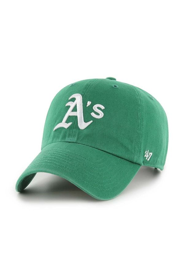 47 brand Pamučna kapa sa šiltom 47 brand MLB Oakland Athletics boja: zelena, s aplikacijom, B-NLRGW18GWS-KYA