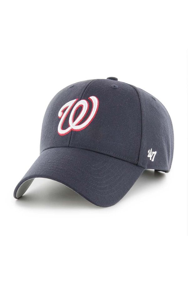 47 brand Pamučna kapa sa šiltom 47 brand MLB Washington Nationals boja: tamno plava, s aplikacijom, B-MVP15WBV-NYE