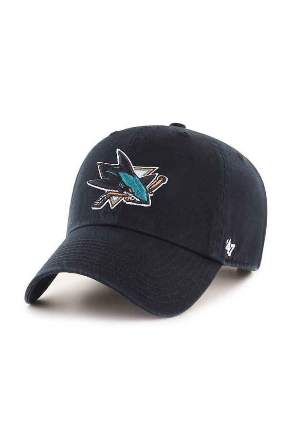 47 brand Pamučna kapa sa šiltom 47 brand NHL San Jose Sharks boja: crna, s aplikacijom, H-RGW22GWS-BK