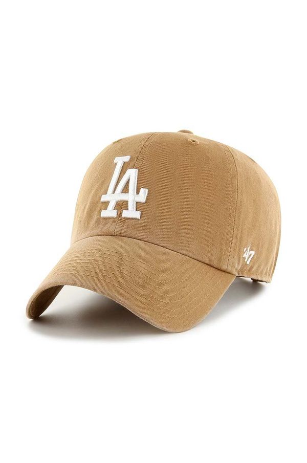 47brand Pamučna kapa sa šiltom 47brand MLB Los Angeles Dodgers boja: bež, s aplikacijom