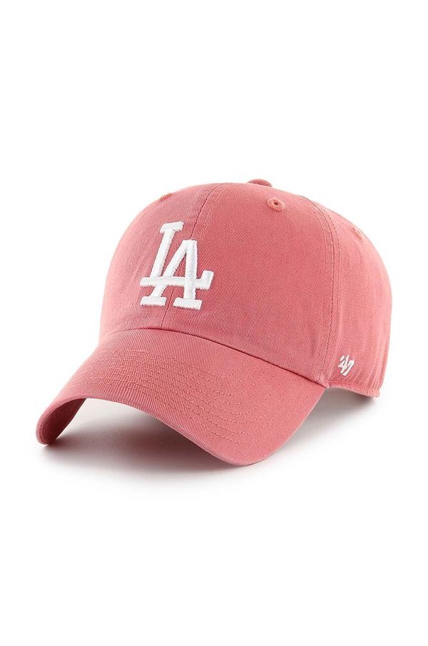 47brand Pamučna kapa sa šiltom 47brand MLB Los Angeles Dodgers boja: ružičasta, s aplikacijom