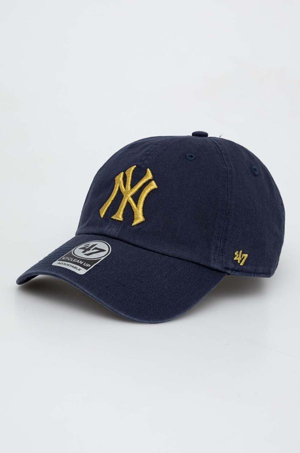47brand Pamučna kapa sa šiltom 47brand MLB Los Angeles Dodgers MLB New York Yankees boja: tamno plava, s aplikacijo