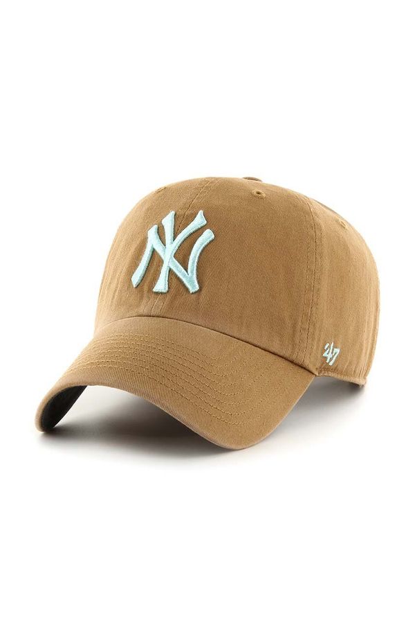 47brand Pamučna kapa sa šiltom 47brand MLB New York Yankees boja: bež, s aplikacijom