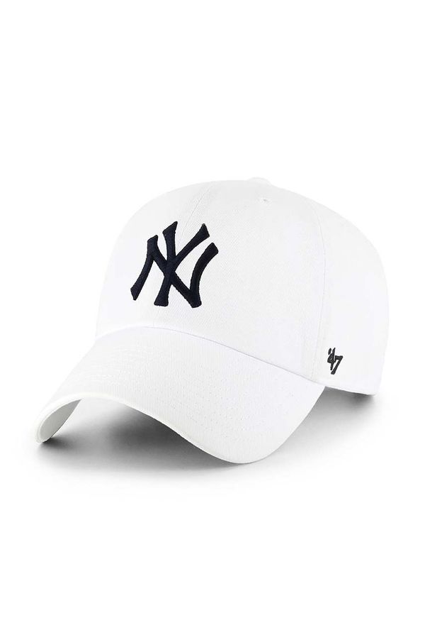47brand Pamučna kapa sa šiltom 47brand MLB New York Yankees boja: bijela, s aplikacijom B-RGW17GWS-WHA