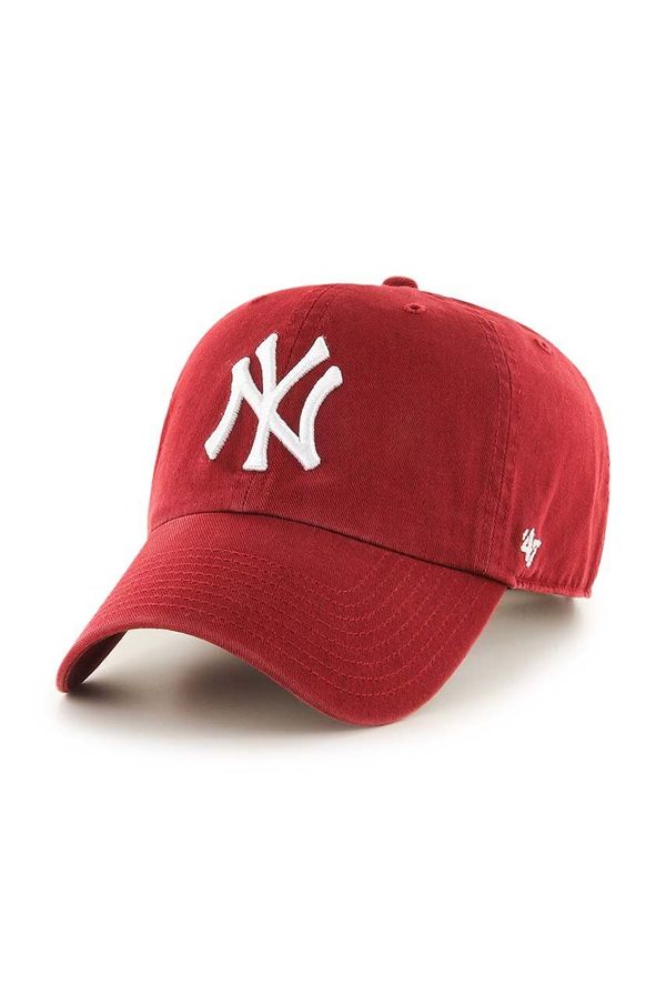 47brand Pamučna kapa sa šiltom 47brand MLB New York Yankees boja: crvena, s aplikacijom