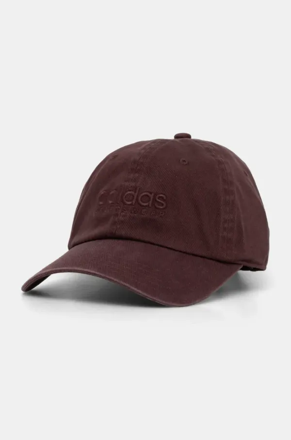 adidas Pamučna kapa sa šiltom adidas boja: bordo, s aplikacijom, JF6042