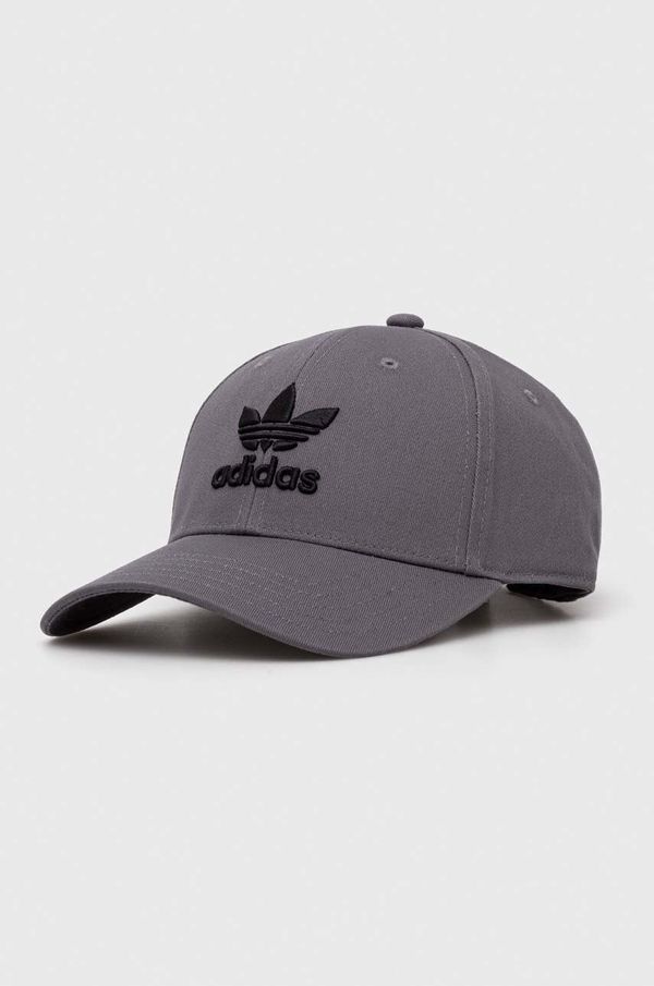 adidas Originals Pamučna kapa sa šiltom adidas Originals boja: siva, s aplikacijom
