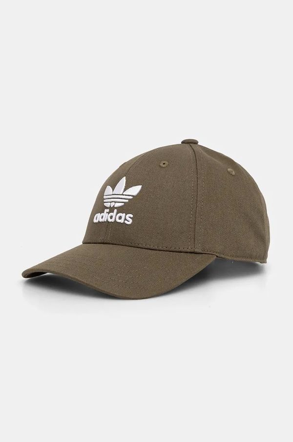 adidas Originals Pamučna kapa sa šiltom adidas Originals boja: zelena, s aplikacijom, IX7571