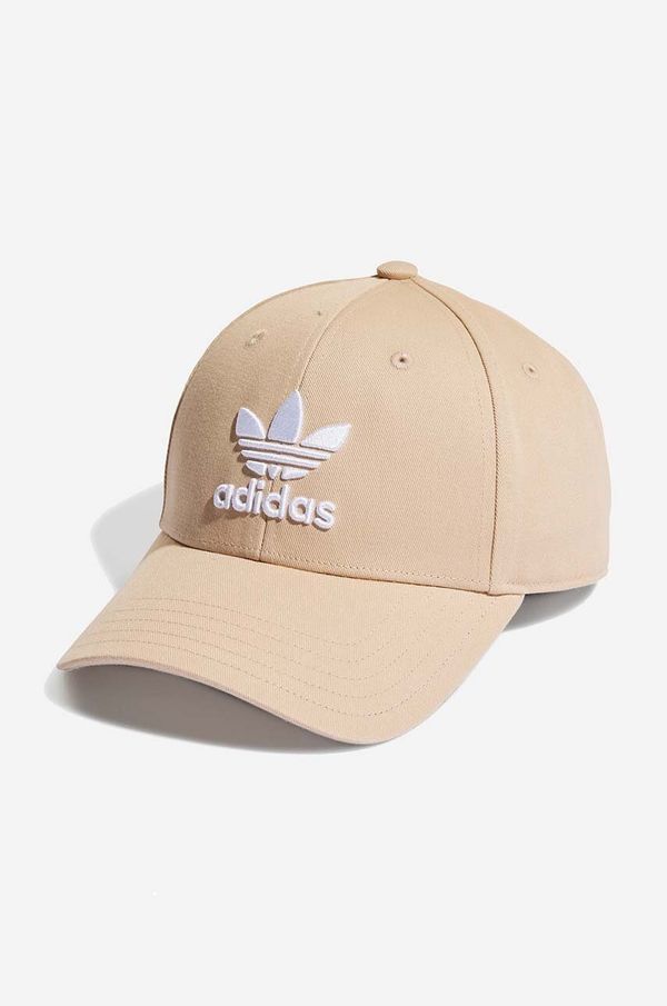 adidas Originals Pamučna kapa sa šiltom adidas Originals Trefoil Baseball Cap boja: žuta, s uzorkom, HL9326-beige