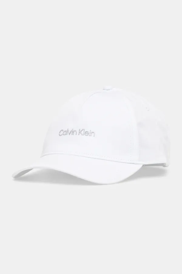 Calvin Klein Pamučna kapa sa šiltom Calvin Klein boja: bijela, bez uzorka