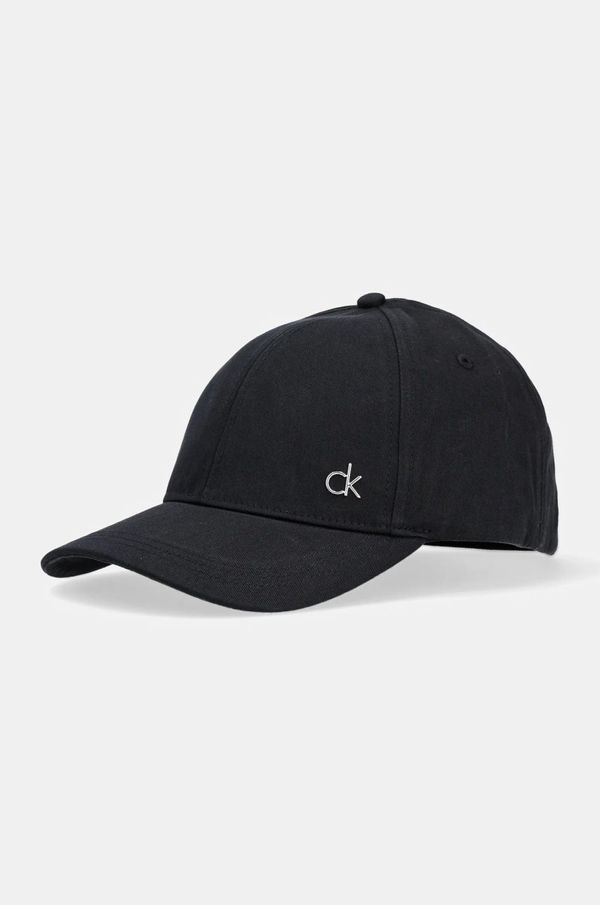 Calvin Klein Pamučna kapa sa šiltom Calvin Klein boja: crna, s aplikacijom, K60K613102