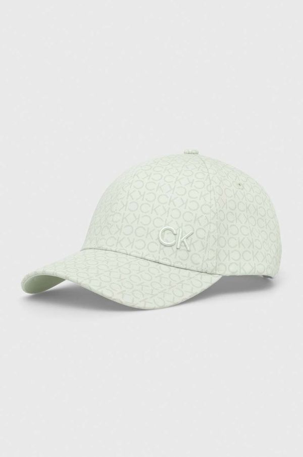 Calvin Klein Pamučna kapa sa šiltom Calvin Klein boja: zelena, s aplikacijom, K60K611999