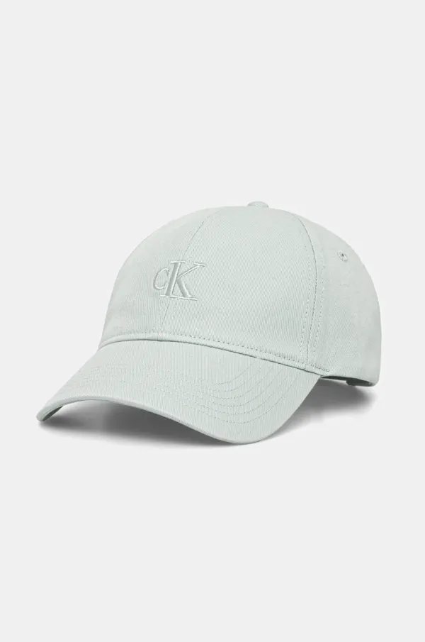 Calvin Klein Jeans Pamučna kapa sa šiltom Calvin Klein Jeans boja: tirkizna, s tiskom, LV04K5024G