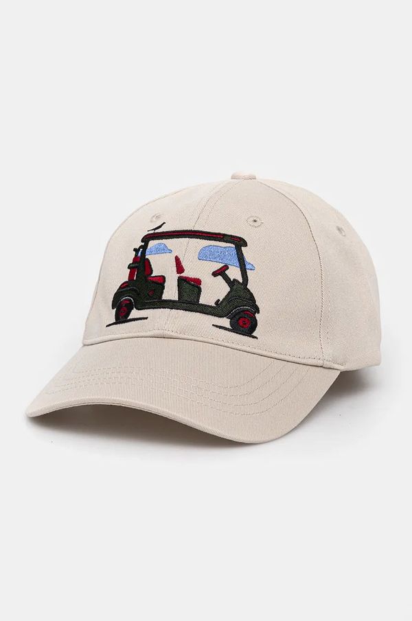 EA7 Emporio Armani Pamučna kapa sa šiltom EA7 Emporio Armani boja: bež, s aplikacijom, 4F300.245121