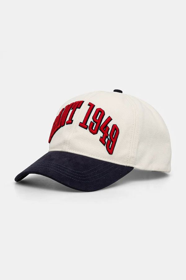 Gant Pamučna kapa sa šiltom Gant boja: bež, s aplikacijom, 9950138