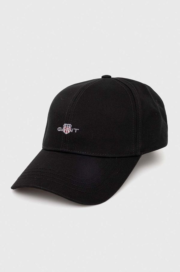 Gant Pamučna kapa sa šiltom Gant boja: crna, s aplikacijom