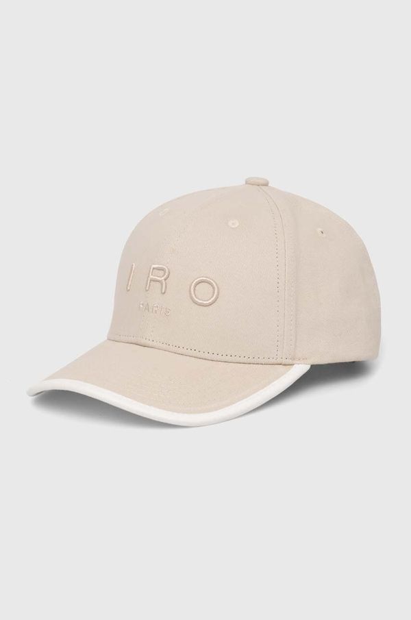 IRO Pamučna kapa sa šiltom IRO boja: bež, s aplikacijom