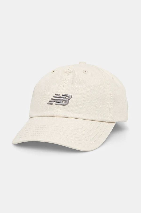 New Balance Pamučna kapa sa šiltom New Balance boja: bež, s aplikacijom, LAH91014LIN