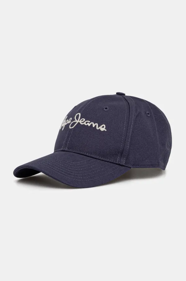 Pepe Jeans Pamučna kapa sa šiltom Pepe Jeans MALLON CAP boja: tamno plava, s aplikacijom, PM040567