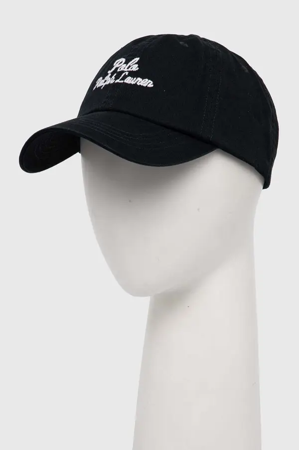 Ralph Lauren Pamučna kapa sa šiltom Polo Ralph Lauren boja: crna, s aplikacijom, 211954882
