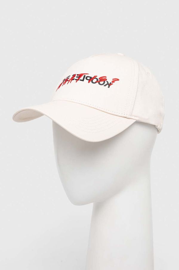 The Kooples Pamučna kapa sa šiltom The Kooples boja: bež, s aplikacijom