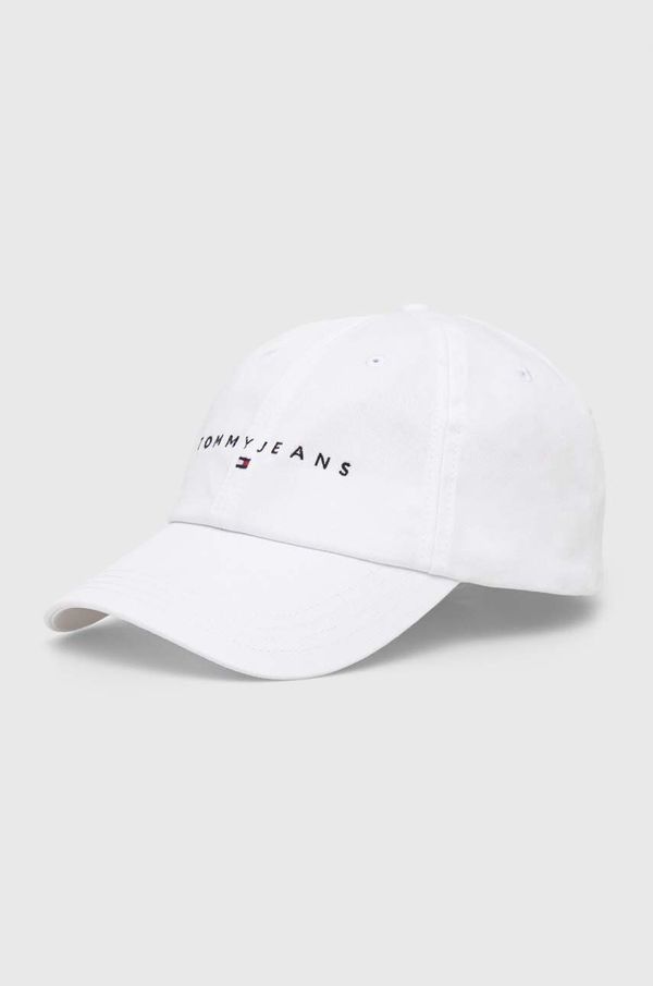 Tommy Jeans Pamučna kapa sa šiltom Tommy Jeans boja: bijela, s aplikacijom, AM0AM12894