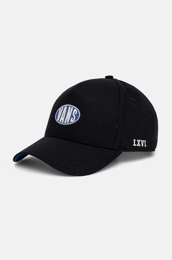 Vans Pamučna kapa sa šiltom Vans boja: crna, s aplikacijom, VN000HSBBLK1