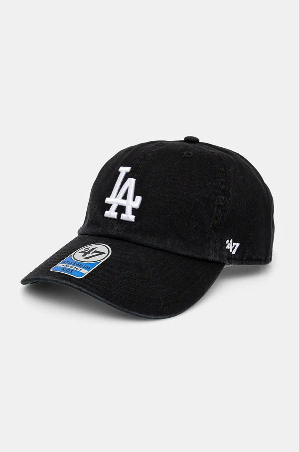 47 brand Pamučna kapa sa šiltom za bebe 47 brand MLB Los Angeles Dodgers boja: crna, s aplikacijom, B-RGW12GWS-BKJ_KIDS