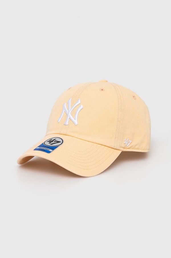 47 brand Pamučna kapa sa šiltom za bebe 47 brand MLB New York Yankees CLEAN UP boja: narančasta, s aplikacijom, BNLRGW17GWS