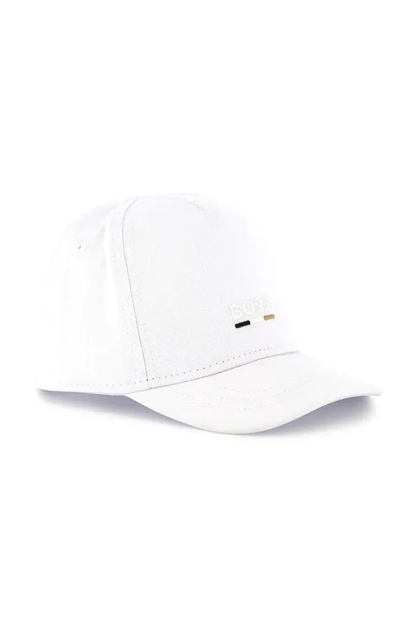 BOSS Pamučna kapa sa šiltom za bebe BOSS boja: bijela, bez uzorka, J51695