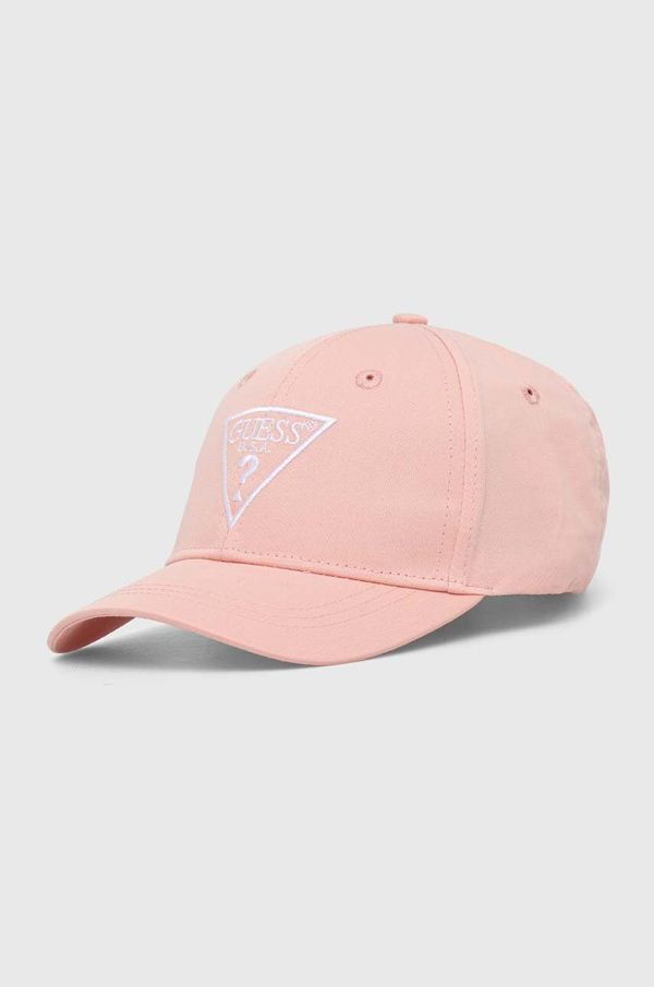 Guess Pamučna kapa sa šiltom za bebe Guess boja: ružičasta, s aplikacijom, H3GZ01 WO08O