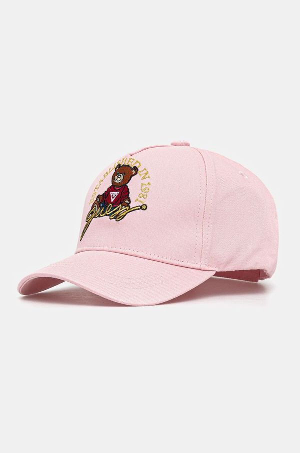 Guess Pamučna kapa sa šiltom za bebe Guess boja: ružičasta, s aplikacijom, H5RZ09 WO08O