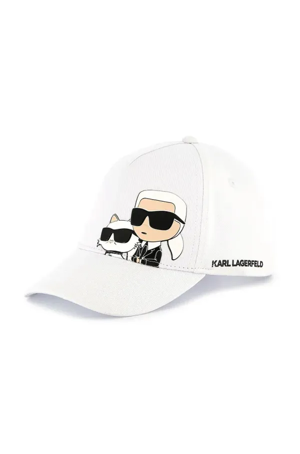 Karl Lagerfeld Pamučna kapa sa šiltom za bebe Karl Lagerfeld boja: bijela, s aplikacijom, Z30393