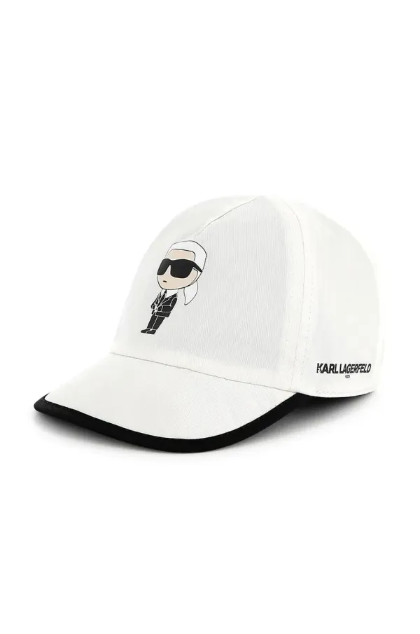 Karl Lagerfeld Pamučna kapa sa šiltom za bebe Karl Lagerfeld boja: bijela, s aplikacijom, Z30574