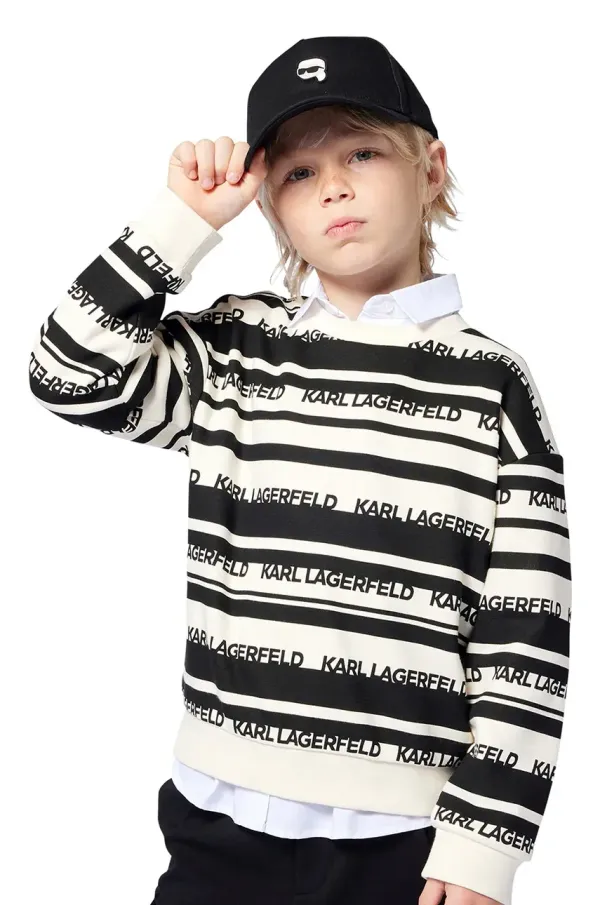 Karl Lagerfeld Pamučna kapa sa šiltom za bebe Karl Lagerfeld boja: crna, s aplikacijom, Z30398