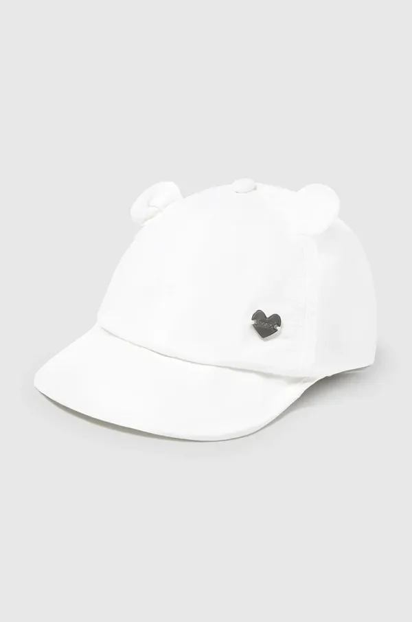 Mayoral Pamučna kapa sa šiltom za bebe Mayoral boja: bijela, bez uzorka, 10884