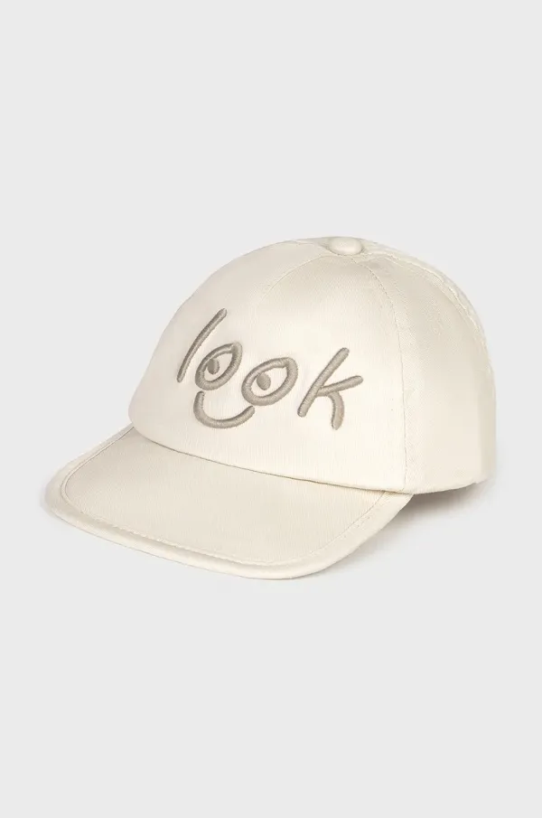 Mayoral Pamučna kapa sa šiltom za bebe Mayoral boja: siva, s uzorkom, 10883