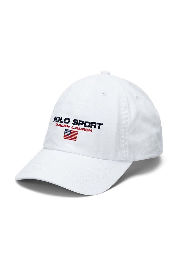 Polo Ralph Lauren Pamučna kapa sa šiltom za bebe Polo Ralph Lauren boja: bijela, s uzorkom