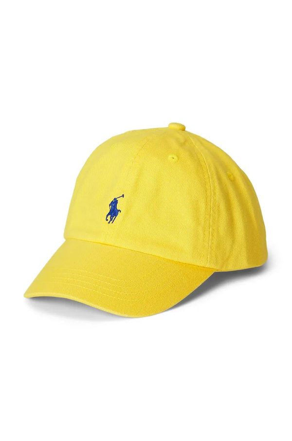 Polo Ralph Lauren Pamučna kapa sa šiltom za bebe Polo Ralph Lauren boja: žuta, bez uzorka, 322785653062