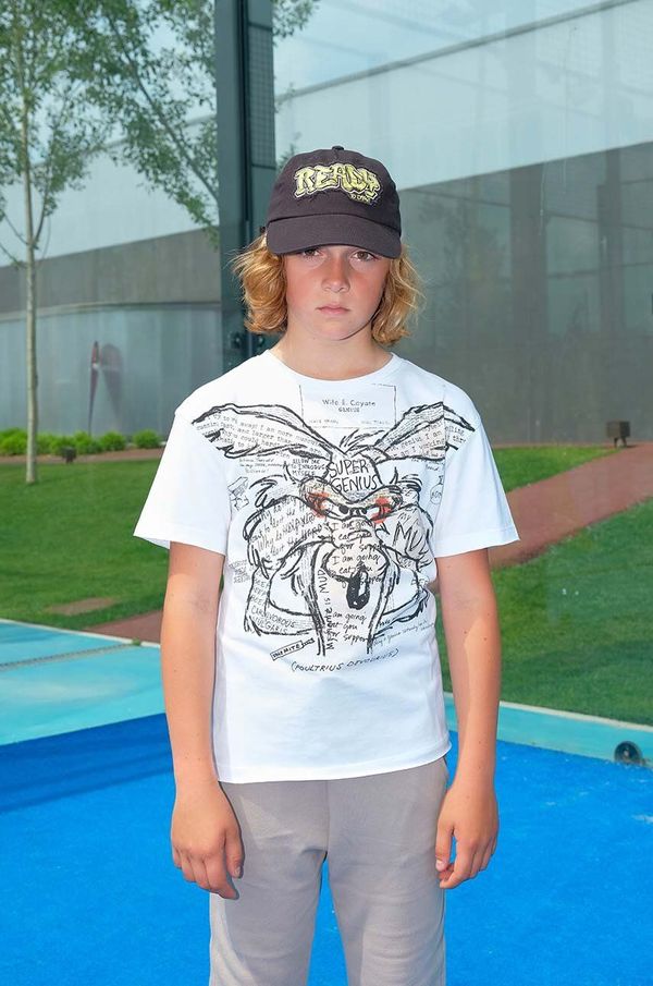 Sisley Pamučna kapa sa šiltom za bebe Sisley boja: crna, s tiskom