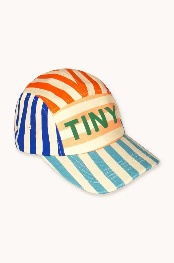 Tinycottons Pamučna kapa sa šiltom za bebe Tinycottons STRIPED CAP boja: bež, s uzorkom, SS25-425