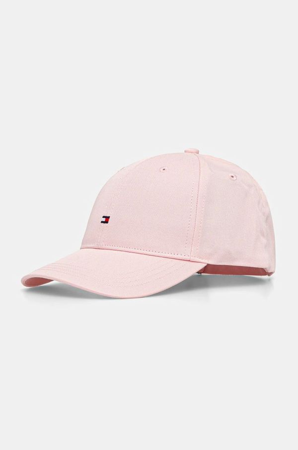 Tommy Hilfiger Pamučna kapa sa šiltom za bebe Tommy Hilfiger boja: ružičasta, bez uzorka, AU0AU01528