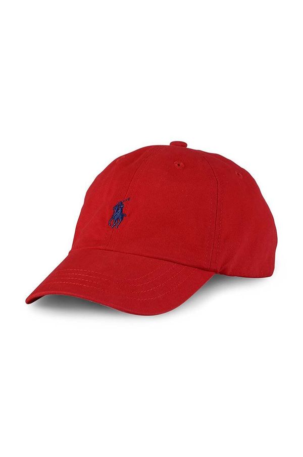 Polo Ralph Lauren Pamučna kapa za djecu Polo Ralph Lauren boja: crvena, glatka