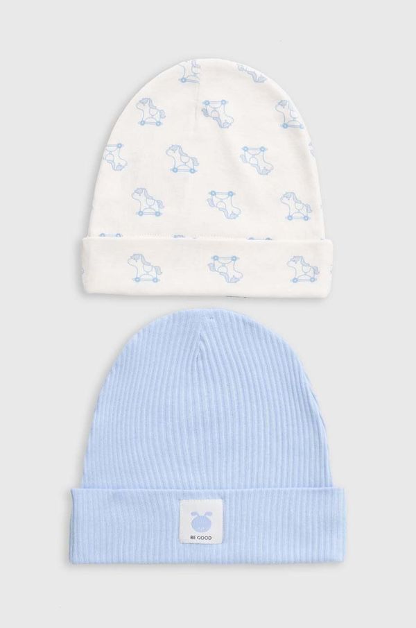 United Colors of Benetton Pamučna kapa za djecu United Colors of Benetton 2-pack od tanke pletenine, pamučna