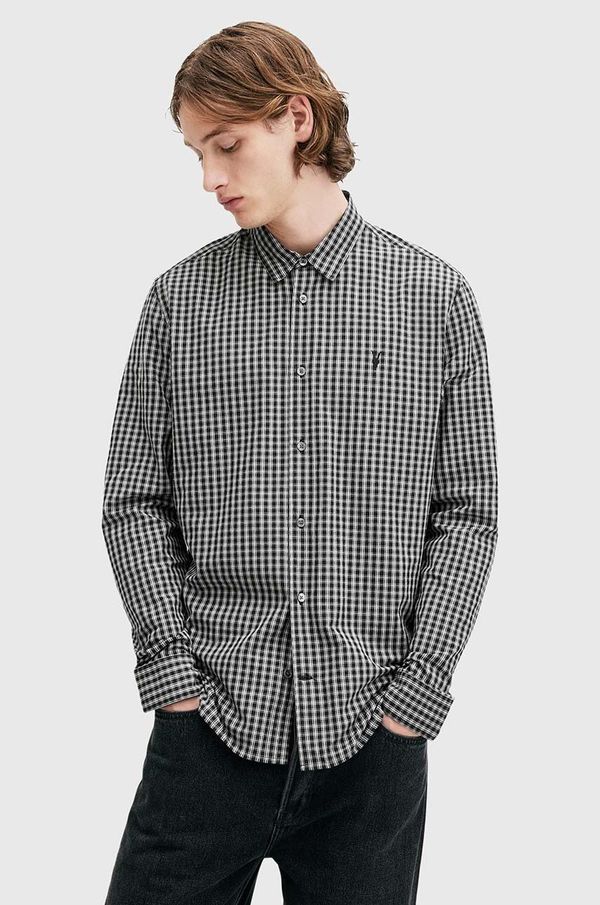 AllSaints Pamučna košulja AllSaints NEO LS SHIRT za muškarce, boja: crna, relaxed, s klasičnim ovratnikom, M044SB