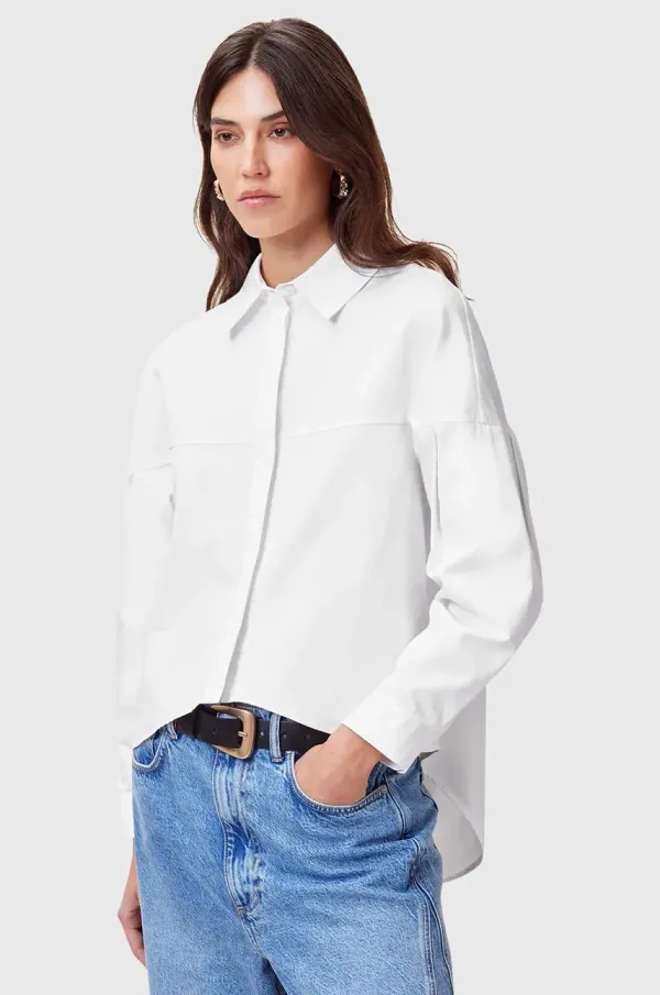 AllSaints Pamučna košulja AllSaints TORIA za žene, boja: bijela, relaxed, s klasičnim ovratnikom, W087PC