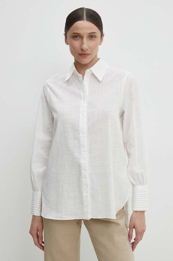 Answear Lab Pamučna košulja Answear Lab za žene, boja: bijela, regular, s klasičnim ovratnikom